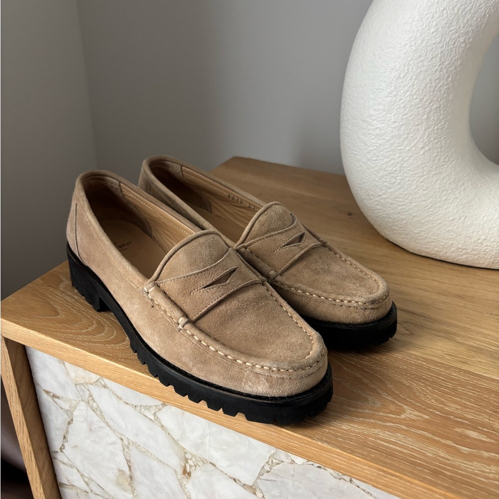 ANN MASHBURN Tan Suede Loafers